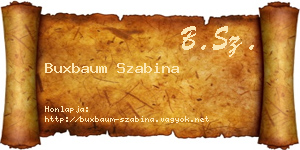 Buxbaum Szabina névjegykártya